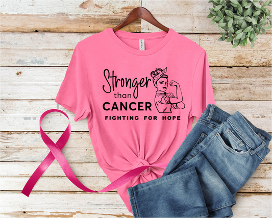 Stronger Than Cancer T-Shirt | Fighting for Hope | Cancer Awareness Graphic Tee